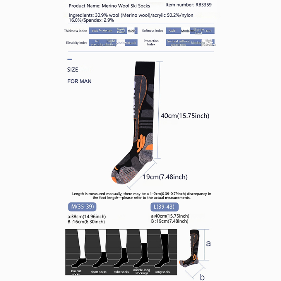 GTUBIKE High Quality Merino Wo - огляд і ціна Thermal Sock Winter